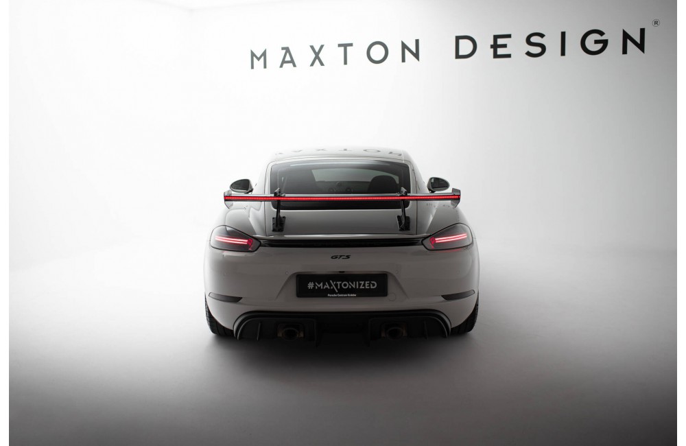 Carbon Spoiler With Upper Swan Mounting V.1 + LED Porsche 718 Cayman 982c Carbon Spoiler With Upper Swan Mounting V.1 + LED Porsche 718 Cayman 982c