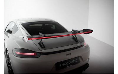 Carbon Spoiler With Upper Swan Mounting V.1 + LED Porsche 718 Cayman 982c
