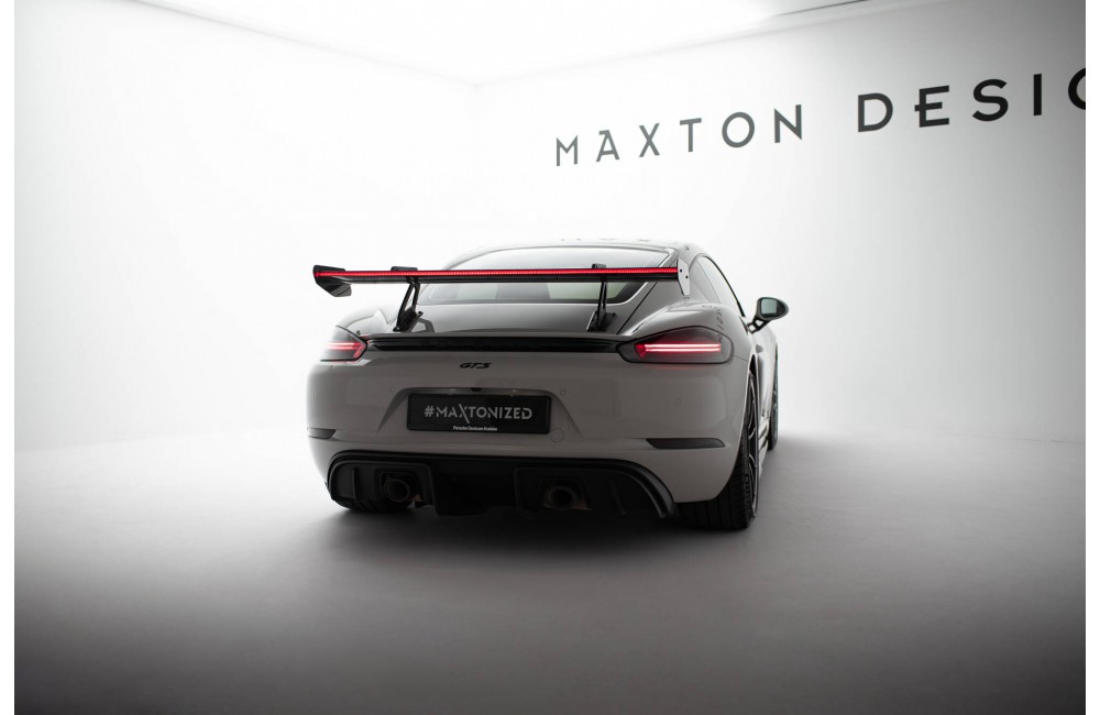 Carbon Spoiler With Upper Swan Mounting V.1 + LED Porsche 718 Cayman 982c Carbon Spoiler With Upper Swan Mounting V.1 + LED Porsche 718 Cayman 982c