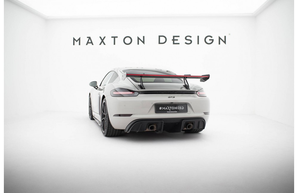 Carbon Spoiler With Upper Swan Mounting V.1 + LED Porsche 718 Cayman 982c Carbon Spoiler With Upper Swan Mounting V.1 + LED Porsche 718 Cayman 982c