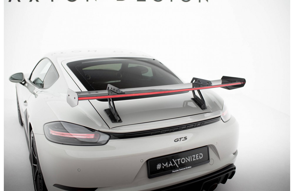 Carbon Spoiler With Upper Swan Mounting V.1 + LED Porsche 718 Cayman 982c Carbon Spoiler With Upper Swan Mounting V.1 + LED Porsche 718 Cayman 982c