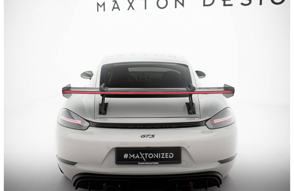 Carbon Spoiler With Upper Swan Mounting V.1 + LED Porsche 718 Cayman 982c Carbon Spoiler With Upper Swan Mounting V.1 + LED Porsche 718 Cayman 982c