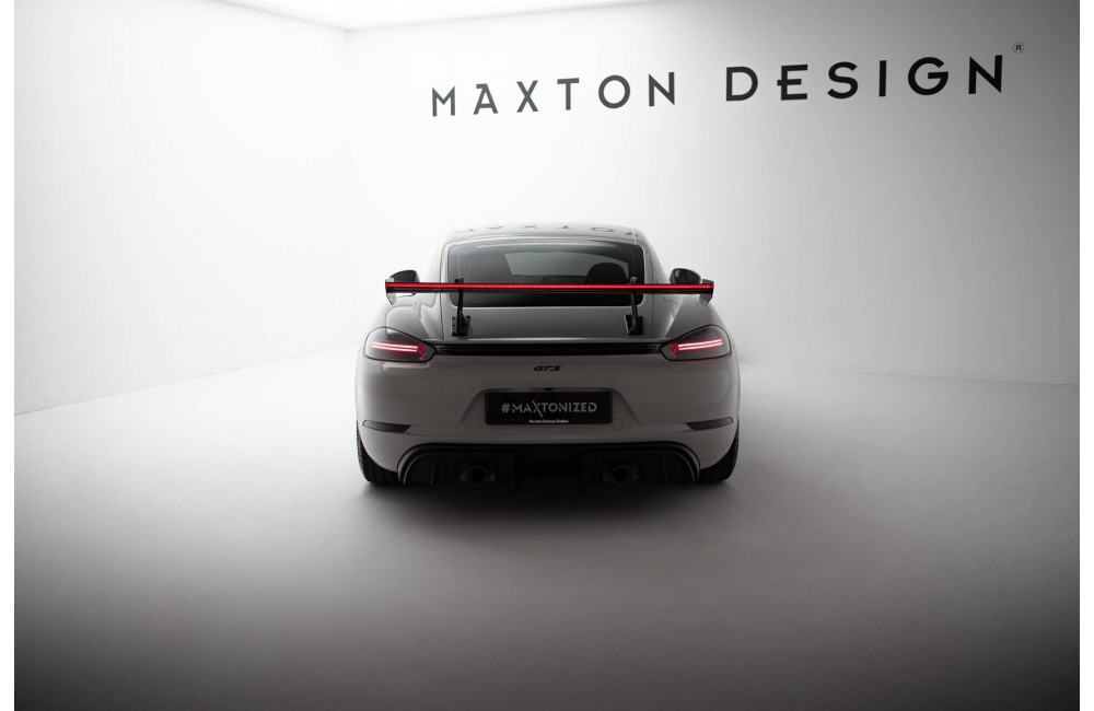 Carbon Spoiler With Upper Swan Mounting V.2 + LED Porsche 718 Cayman 982c Carbon Spoiler With Upper Swan Mounting V.2 + LED Porsche 718 Cayman 982c