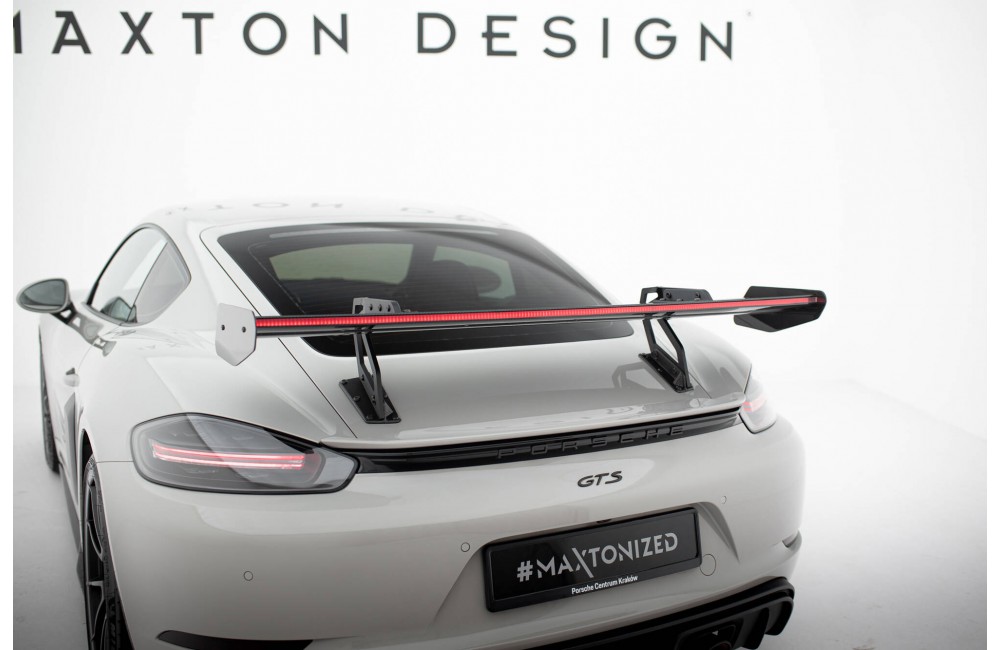 Carbon Spoiler With Upper Swan Mounting V.2 + LED Porsche 718 Cayman 982c Carbon Spoiler With Upper Swan Mounting V.2 + LED Porsche 718 Cayman 982c