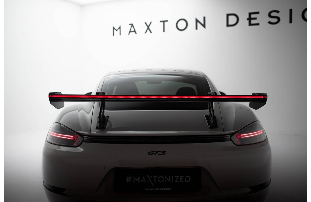 Carbon Spoiler With Upper Swan Mounting V.2 + LED Porsche 718 Cayman 982c Carbon Spoiler With Upper Swan Mounting V.2 + LED Porsche 718 Cayman 982c