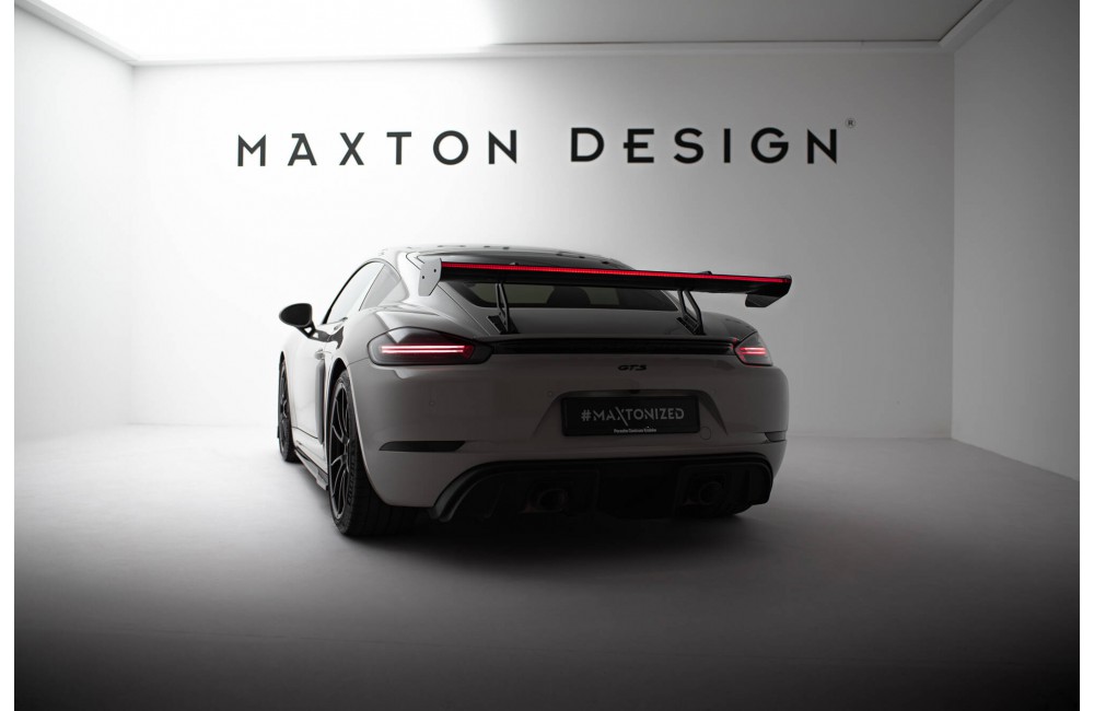 Carbon Spoiler With Upper Swan Mounting V.2 + LED Porsche 718 Cayman 982c Carbon Spoiler With Upper Swan Mounting V.2 + LED Porsche 718 Cayman 982c