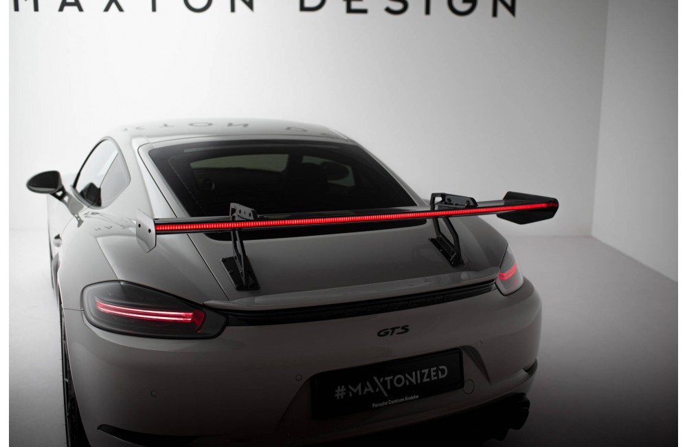 Carbon Spoiler With Upper Swan Mounting V.2 + LED Porsche 718 Cayman 982c Carbon Spoiler With Upper Swan Mounting V.2 + LED Porsche 718 Cayman 982c