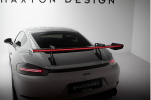 Carbon Spoiler With Upper Swan Mounting V.2 + LED Porsche 718 Cayman 982c Carbon Spoiler With Upper Swan Mounting V.2 + LED Porsche 718 Cayman 982c