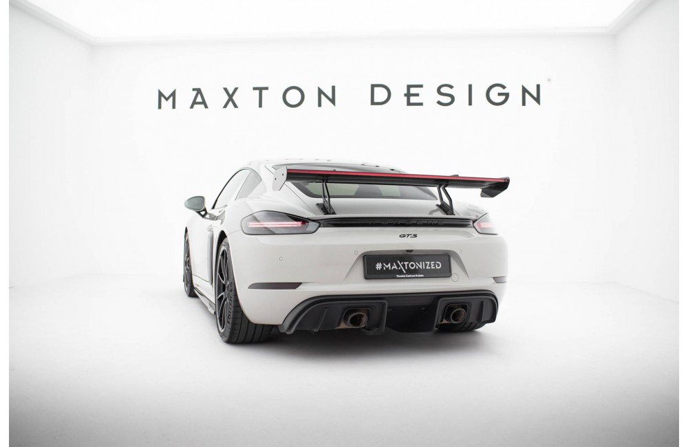 Carbon Spoiler With Upper Swan Mounting V.2 + LED Porsche 718 Cayman 982c Carbon Spoiler With Upper Swan Mounting V.2 + LED Porsche 718 Cayman 982c