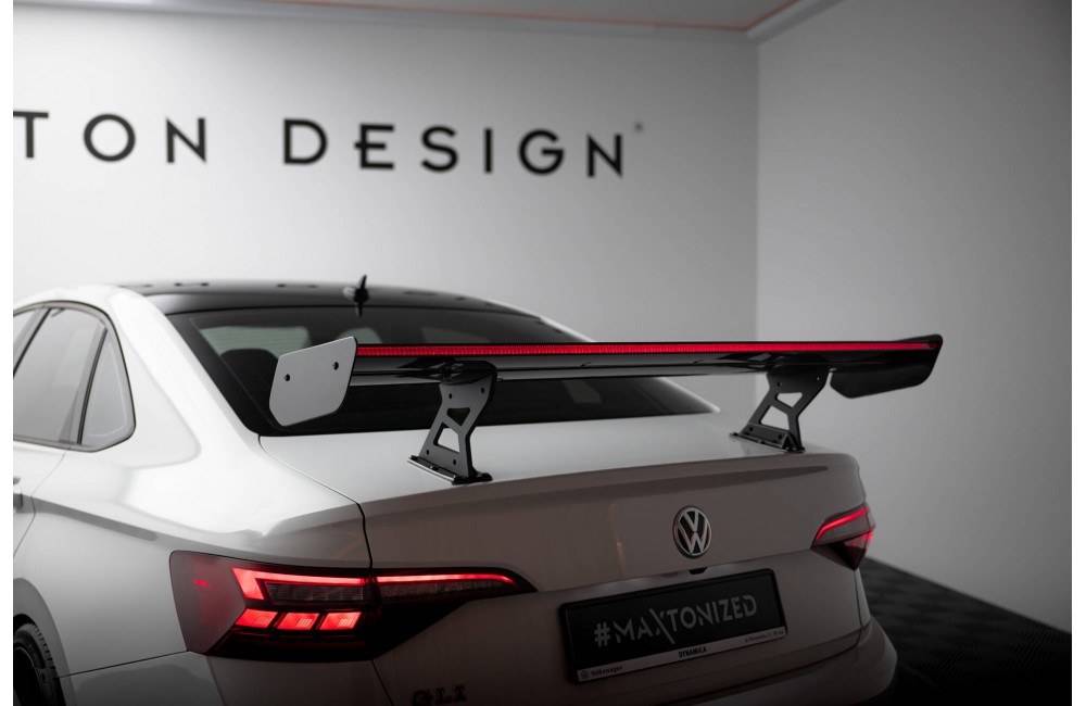 Carbon Spoiler With Internal Brackets Uprights + LED Volkswagen Jetta GLI Mk7