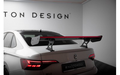 Carbon Spoiler With Internal Brackets Uprights + LED Volkswagen Jetta GLI Mk7