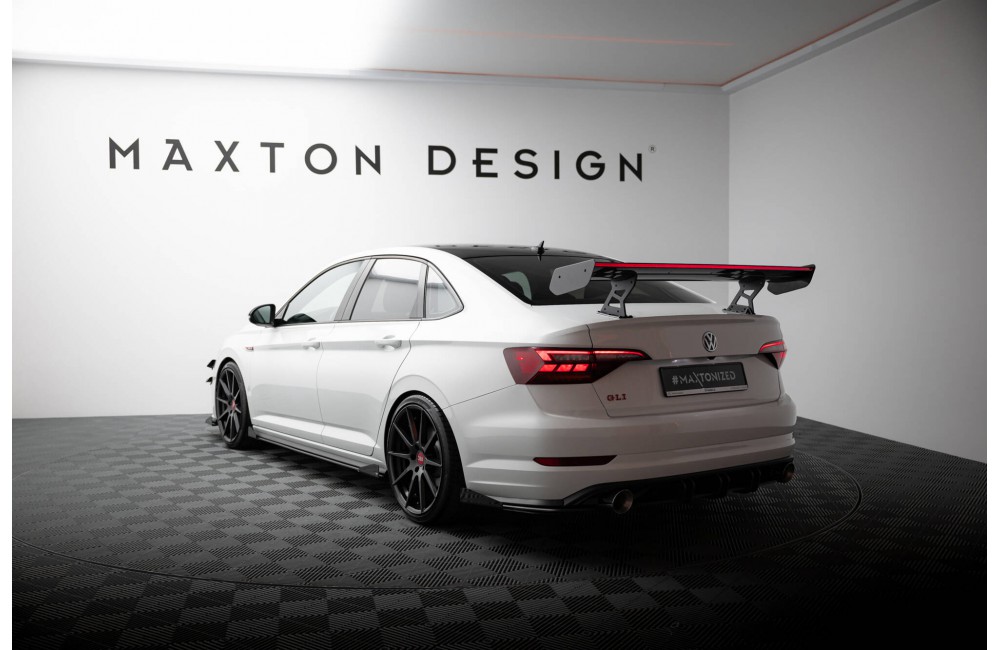Carbon Spoiler With Internal Brackets Uprights + LED Volkswagen Jetta GLI Mk7