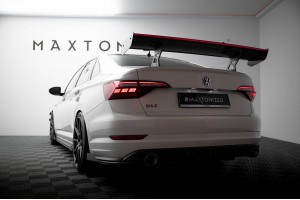 Carbon Spoiler With Internal Brackets Uprights + LED Volkswagen Jetta GLI Mk7