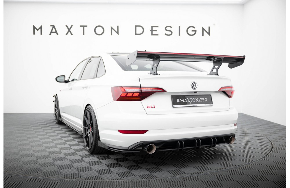 Carbon Spoiler With Internal Brackets Uprights + LED Volkswagen Jetta GLI Mk7