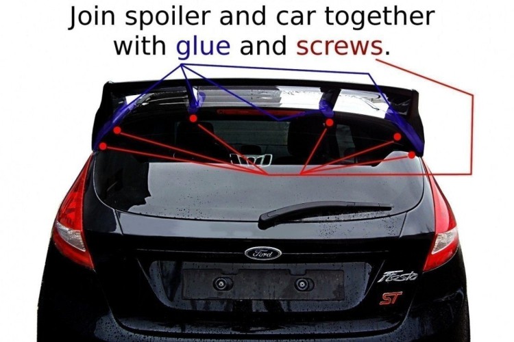 Roof Spoiler (Rs LOOK) Ford Fiesta Mk7 / Mk7 Facelift