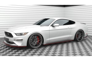 Side Skirts Diffusers V.2 Ford Mustang Mk6 Facelift - Gloss Black Side Skirts Diffusers V.2 Ford Mustang Mk6 Facelift - Gloss Black