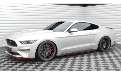Side Skirts Diffusers V.2 Ford Mustang Mk6 Facelift - Gloss Black