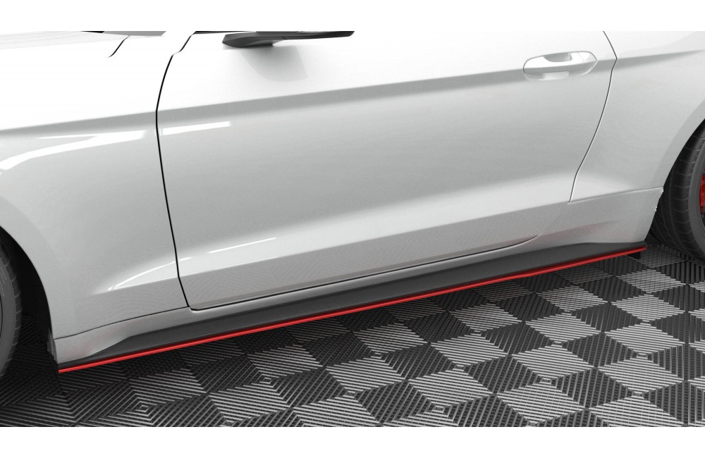 Side Skirts Diffusers V.2 Ford Mustang Mk6 Facelift - RED Side Skirts Diffusers V.2 Ford Mustang Mk6 Facelift - RED