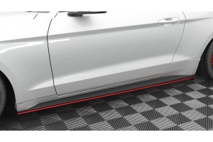 Side Skirts Diffusers V.2 Ford Mustang Mk6 Facelift - RED Side Skirts Diffusers V.2 Ford Mustang Mk6 Facelift - RED