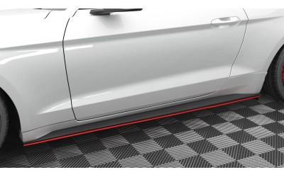 Side Skirts Diffusers V.2 Ford Mustang Mk6 Facelift - RED