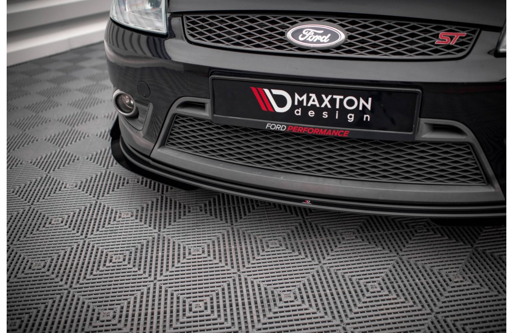 Street Pro Front Splitter V.1 + Flaps Ford Fiesta ST Mk6 - Black + Gloss Flaps