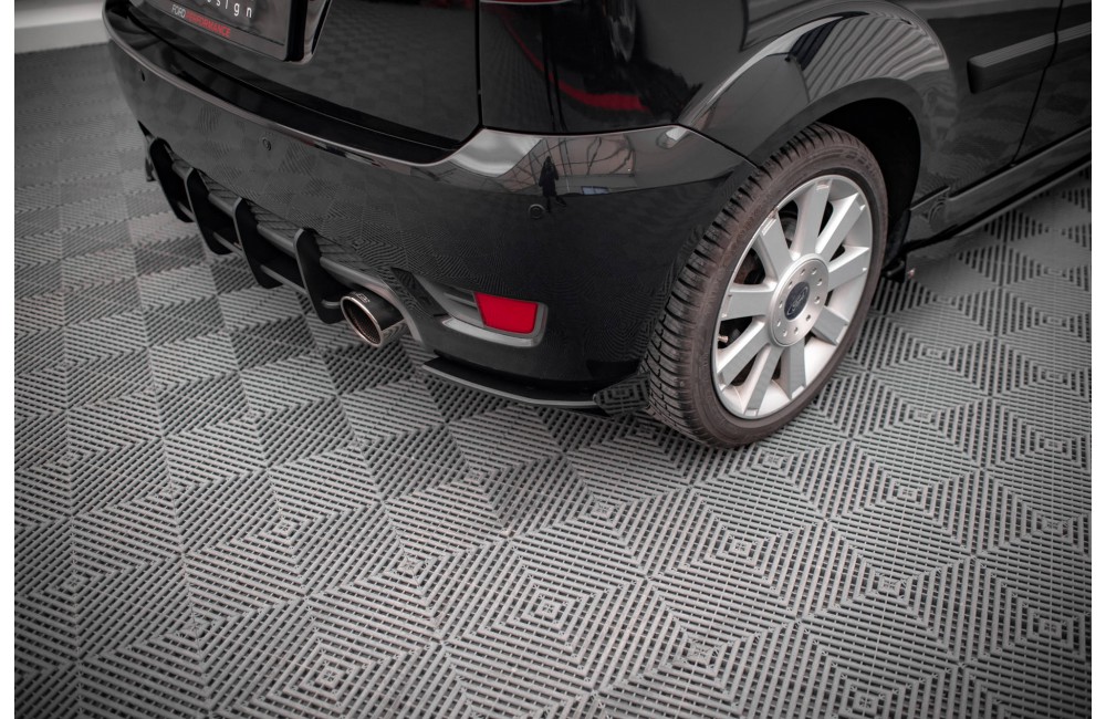 Street Pro Rear Side Splitters + Flaps Ford Fiesta ST Mk6 - Black + Gloss Flaps