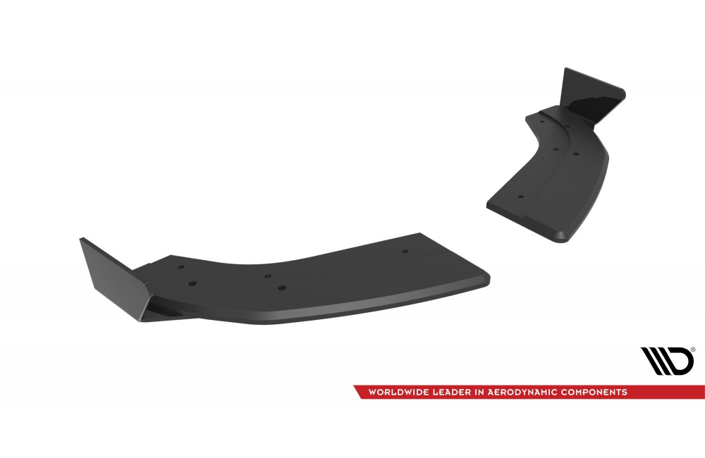 Street Pro Rear Side Splitters + Flaps Ford Fiesta ST Mk6 - Black + Gloss Flaps
