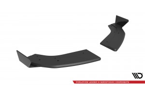 Street Pro Rear Side Splitters + Flaps Ford Fiesta ST Mk6 - Black + Gloss Flaps
