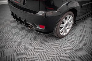 Street Pro Rear Side Splitters + Flaps Ford Fiesta ST Mk6 - Black + Gloss Flaps