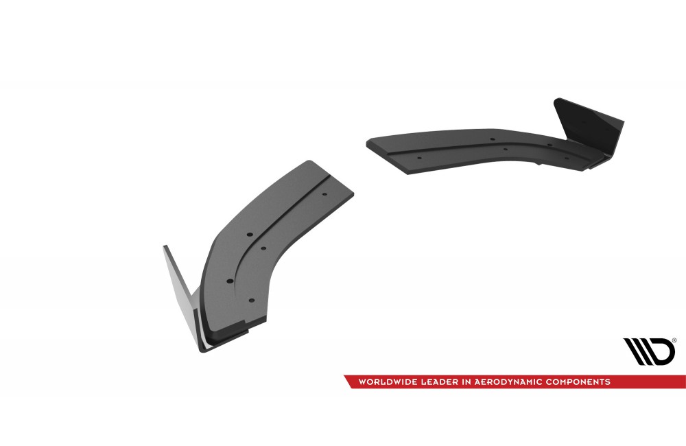Street Pro Rear Side Splitters + Flaps Ford Fiesta ST Mk6 - Black + Gloss Flaps