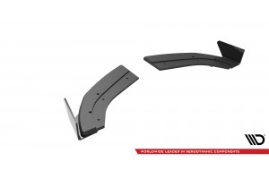 Street Pro Rear Side Splitters + Flaps Ford Fiesta ST Mk6 - Black + Gloss Flaps