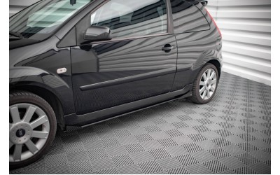 Street Pro Side Skirts Diffusers + Flaps Ford Fiesta ST Mk6 - Black + Gloss Flaps    
