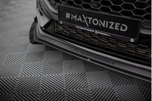 Street Pro Front Splitter + Flaps Ford Fiesta ST Mk8 Facelift - Black + Gloss Flaps