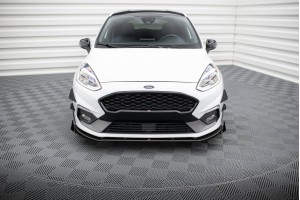Street Pro Front Splitter + Flaps Ford Fiesta Mk8 ST / ST-Line - Black + Gloss Flaps