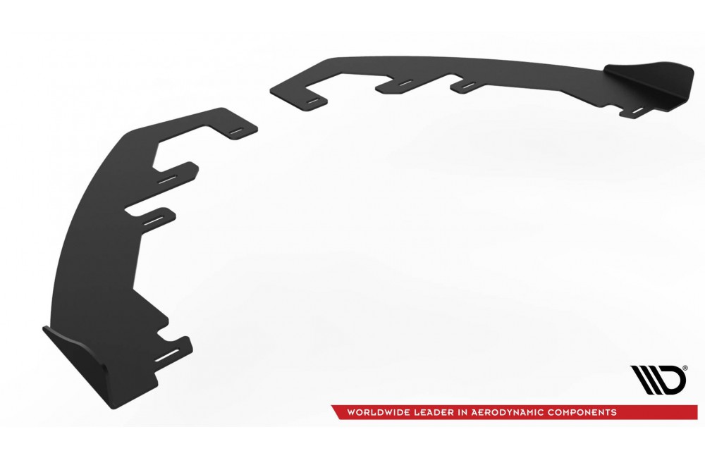 Street Pro Front Splitter + Flaps Ford Fiesta Mk8 ST / ST-Line - Black + Gloss Flaps