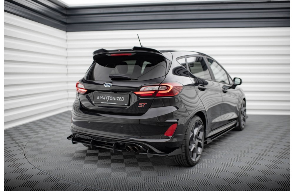 Street Pro Rear Valance + Flaps Ford Fiesta Mk8 ST - Black + Gloss Flaps Street Pro Rear Valance + Flaps Ford Fiesta Mk8 ST - Black + Gloss Flaps