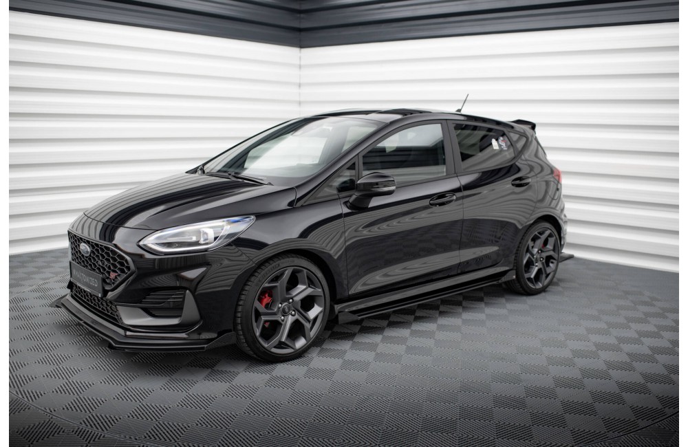 Street Pro Side Skirts Diffusers + Flaps Ford Fiesta ST / ST-Line Mk8 - Black + Gloss Flaps Street Pro Side Skirts Diffusers + Flaps Ford Fiesta ST / ST-Line Mk8 - Black + Gloss Flaps