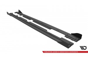 Street Pro Side Skirts Diffusers + Flaps Ford Fiesta ST / ST-Line Mk8 - Black + Gloss Flaps Street Pro Side Skirts Diffusers + Flaps Ford Fiesta ST / ST-Line Mk8 - Black + Gloss Flaps