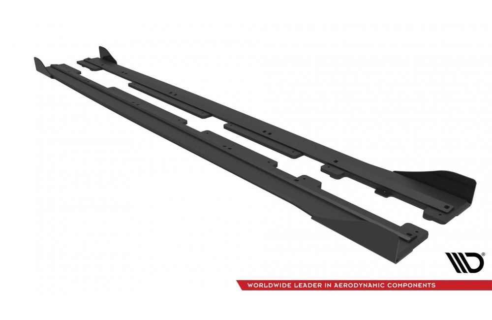 Street Pro Side Skirts Diffusers + Flaps Ford Fiesta ST / ST-Line Mk8 - Black + Gloss Flaps Street Pro Side Skirts Diffusers + Flaps Ford Fiesta ST / ST-Line Mk8 - Black + Gloss Flaps