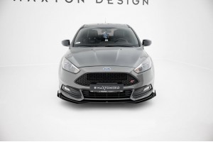 Street Pro Front Splitter + Flaps Ford Focus ST Mk3 Facelift - Black + Gloss Flaps