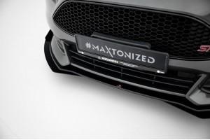 Street Pro Front Splitter + Flaps Ford Focus ST Mk3 Facelift - Black + Gloss Flaps