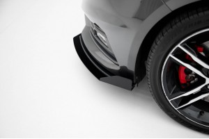 Street Pro Front Splitter + Flaps Ford Focus ST Mk3 Facelift - Black + Gloss Flaps