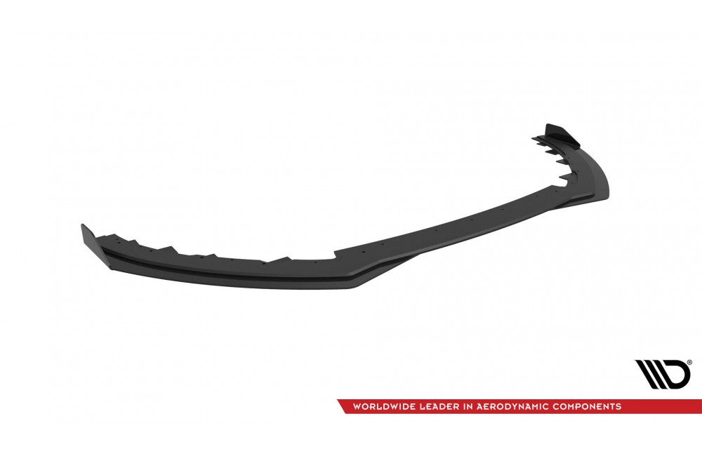 Street Pro Front Splitter + Flaps Ford Focus ST Mk3 Facelift - Black + Gloss Flaps