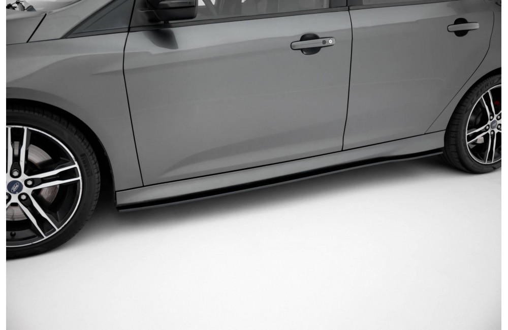 Street Pro Side Skirts Diffusers Ford Focus ST Mk3 Facelift - Black-Red