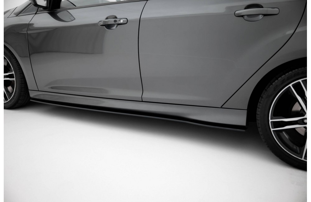 Street Pro Side Skirts Diffusers Ford Focus ST Mk3 Facelift - Black-Red