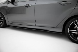 Street Pro Side Skirts Diffusers Ford Focus ST Mk3 Facelift - Black-Red