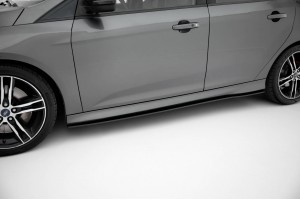 Street Pro Side Skirts Diffusers Ford Focus ST Mk3 Facelift - Black-Red