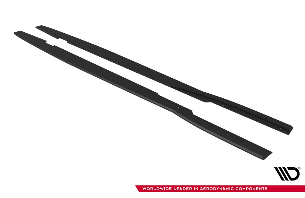 Street Pro Side Skirts Diffusers Ford Focus ST Mk3 Facelift - Black-Red