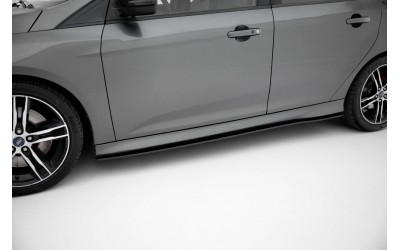 Street Pro Side Skirts Diffusers Ford Focus ST Mk3 Facelift - Black-Red