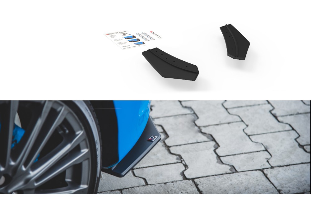 Street Pro Rear Side Splitters Ford Focus RS Mk3 - Black